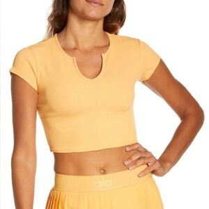 Alo Yoga Savvy Ribbed Cropped Top Size medium